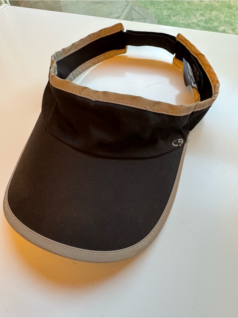 Champion Sun Visor Black with Grey Logo- Adjustable Strap